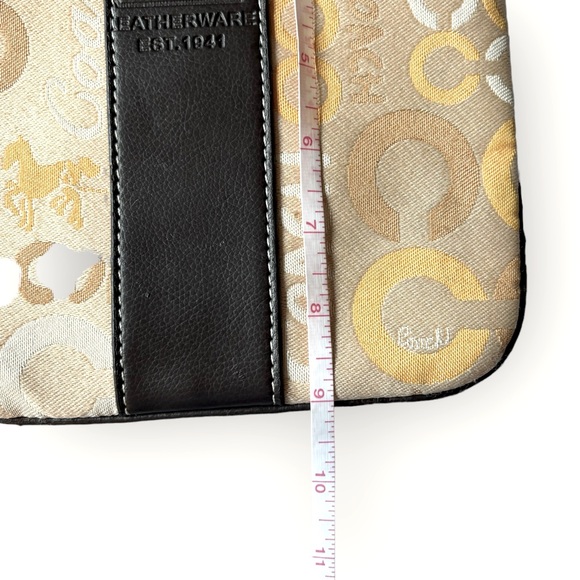 Vintage Coach Crossbody Bag Neutral Colours Leather Accents - Picture 10 of 11